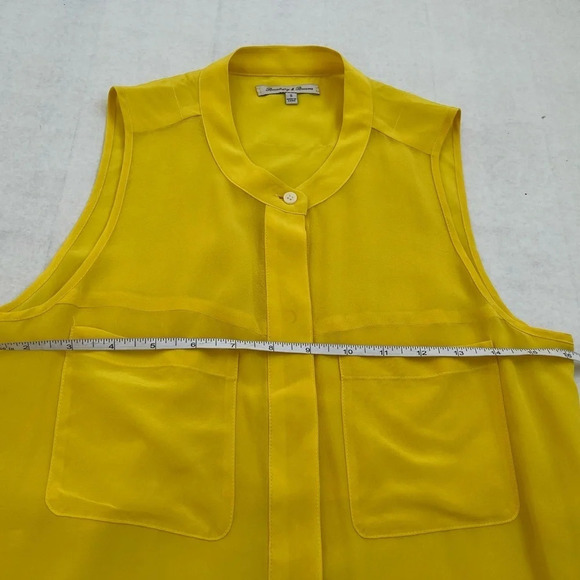 Anthropologie Broadway and Broome Yellow Women’s Silk Sleeveless Top Size Small - Picture 5 of 8